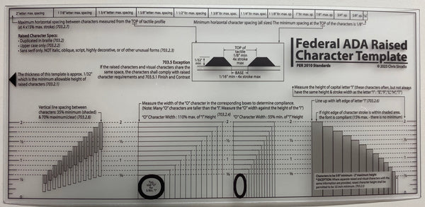 Federal ADA Raised Character Template – Corada